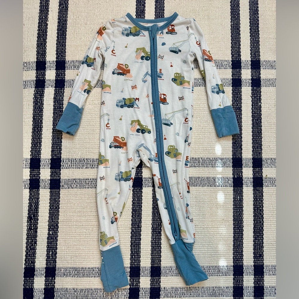 Angel Dear pajamas with Construction Trucks and Alphabet 6-12m